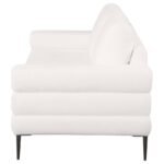 JESSEL CHENILLE UPHOLSTERED TRACK ARM SOFA IVORY - Image 5