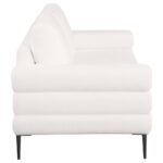JESSEL CHENILLE UPHOLSTERED TRACK ARM SOFA IVORY - Image 8