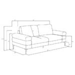 JESSEL CHENILLE UPHOLSTERED TRACK ARM SOFA IVORY - Image 10
