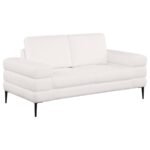 JESSEL CHENILLE UPHOLSTERED TRACK ARM LOVESEAT IVORY