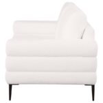 JESSEL CHENILLE UPHOLSTERED TRACK ARM LOVESEAT IVORY - Image 5