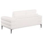 JESSEL CHENILLE UPHOLSTERED TRACK ARM LOVESEAT IVORY - Image 6