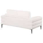 JESSEL CHENILLE UPHOLSTERED TRACK ARM LOVESEAT IVORY - Image 7