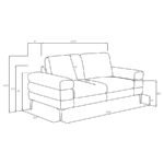 JESSEL CHENILLE UPHOLSTERED TRACK ARM LOVESEAT IVORY - Image 10