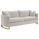 CORLISS 3-PIECE UPHOLSTERED ARCHED ARM SOFA SET BEIGE - Image 3