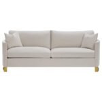 CORLISS 3-PIECE UPHOLSTERED ARCHED ARM SOFA SET BEIGE - Image 4