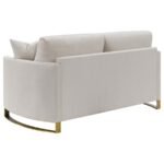 CORLISS 3-PIECE UPHOLSTERED ARCHED ARM SOFA SET BEIGE - Image 8