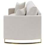 CORLISS UPHOLSTERED CURVED TRACK ARM LOVESEAT BEIGE - Image 5