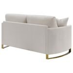 CORLISS UPHOLSTERED CURVED TRACK ARM LOVESEAT BEIGE - Image 7