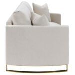 CORLISS UPHOLSTERED CURVED TRACK ARM LOVESEAT BEIGE - Image 8