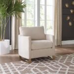 CORLISS UPHOLSTERED CURVED TRACK ARM CHAIR BEIGE - Image 2