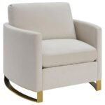 CORLISS UPHOLSTERED CURVED TRACK ARM CHAIR BEIGE
