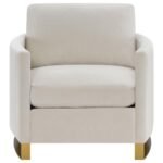 CORLISS UPHOLSTERED CURVED TRACK ARM CHAIR BEIGE - Image 3