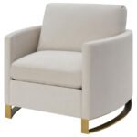 CORLISS UPHOLSTERED CURVED TRACK ARM CHAIR BEIGE - Image 4
