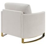 CORLISS UPHOLSTERED CURVED TRACK ARM CHAIR BEIGE - Image 7