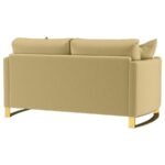 CORLISS UPHOLSTERED CURVED TRACK ARM LOVESEAT CAMEL - Image 8
