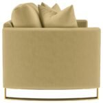 CORLISS UPHOLSTERED CURVED TRACK ARM LOVESEAT CAMEL - Image 9