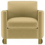 CORLISS UPHOLSTERED CURVED TRACK ARM CHAIR CAMEL - Image 3
