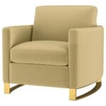 CORLISS UPHOLSTERED CURVED TRACK ARM CHAIR CAMEL - Image 4