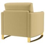 CORLISS UPHOLSTERED CURVED TRACK ARM CHAIR CAMEL - Image 8