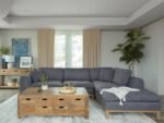 PERSIA UPHOLSTERED TRACK ARM SECTIONAL SOFA GREY - Image 2