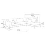 PERSIA UPHOLSTERED TRACK ARM SECTIONAL SOFA GREY - Image 9