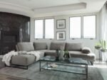 ARDEN UPHOLSTERED SECTIONAL SOFA WITH ADJUSTABLE BACK TAUPE - Image 2