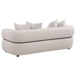 JEANETTE 3-PIECE FABRIC UPHOLSTERED ROUND ARM SOFA SET BEIGE - Image 4