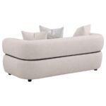 JEANETTE 3-PIECE FABRIC UPHOLSTERED ROUND ARM SOFA SET BEIGE - Image 6