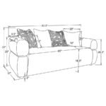 JEANETTE 3-PIECE FABRIC UPHOLSTERED ROUND ARM SOFA SET BEIGE - Image 11