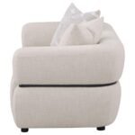 JEANETTE 73-INCH FABRIC UPHOLSTERED ROUND ARM LOVESEAT BEIGE - Image 5