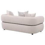 JEANETTE 73-INCH FABRIC UPHOLSTERED ROUND ARM LOVESEAT BEIGE - Image 7