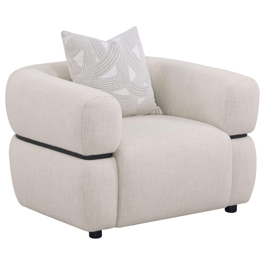 508963_02x900.jpg JEANETTE FABRIC UPHOLSTERED ROUND ARM ACCENT CHAIR BEIGE - Image 1