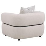 JEANETTE FABRIC UPHOLSTERED ROUND ARM ACCENT CHAIR BEIGE - Image 6