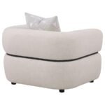 JEANETTE FABRIC UPHOLSTERED ROUND ARM ACCENT CHAIR BEIGE - Image 7