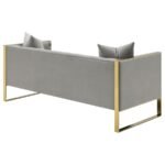 EASTBROOK VELVET UPHOLSTERED TUFTED SOFA GREY - Image 7