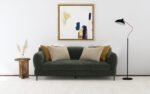 JADE CHENILLE UPHOLSTERED MODERN TRACK ARM SOFA GREEN - Image 2