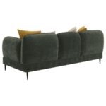 JADE CHENILLE UPHOLSTERED MODERN TRACK ARM SOFA GREEN - Image 6