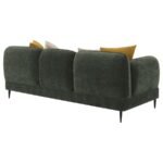 JADE CHENILLE UPHOLSTERED MODERN TRACK ARM SOFA GREEN - Image 7