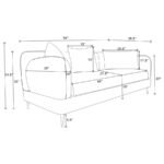 JADE CHENILLE UPHOLSTERED MODERN TRACK ARM SOFA GREEN - Image 12