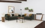 JADE CHENILLE UPHOLSTERED MODERN TRACK ARM SOFA GREEN - Image 13