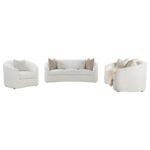 RAINN 3-PIECE BOUCLE UPHOLSTERED SLOPED ARM SOFA SET LATTE - Image 2