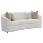 RAINN 3-PIECE BOUCLE UPHOLSTERED SLOPED ARM SOFA SET LATTE - Image 3