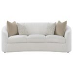 RAINN 3-PIECE BOUCLE UPHOLSTERED SLOPED ARM SOFA SET LATTE - Image 4