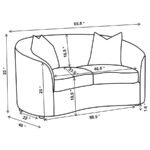 RAINN BOUCLE UPHOLSTERED SLOPED ARM LOVESEAT LATTE - Image 12