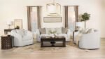 RAINN BOUCLE UPHOLSTERED SLOPED ARM LOVESEAT LATTE - Image 13