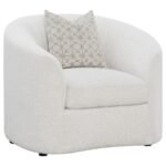 RAINN BOUCLE UPHOLSTERED SLOPED ARM ACCENT CHAIR LATTE