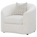 RAINN BOUCLE UPHOLSTERED SLOPED ARM ACCENT CHAIR LATTE - Image 4
