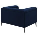 CHALET UPHOLSTERED TUXEDO ARM TUFTED CHAIR BLUE - Image 7