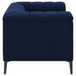 CHALET UPHOLSTERED TUXEDO ARM TUFTED CHAIR BLUE - Image 8